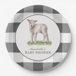 Little Lamb Baby shower Papieren Bordje
