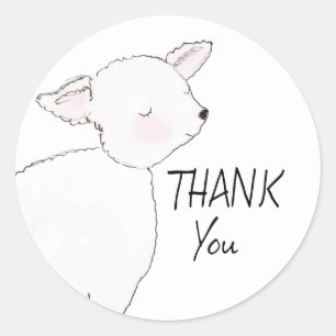 Little Lamb Baby shower Ronde Sticker
