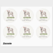 Little Lamb Baby shower Ronde Sticker (Vel)