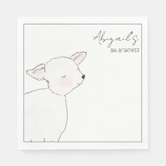 Little Lamb Baby Shower Servet (Voorkant)