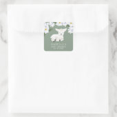 Little Lamb Baby shower Vierkante Sticker (Tas)