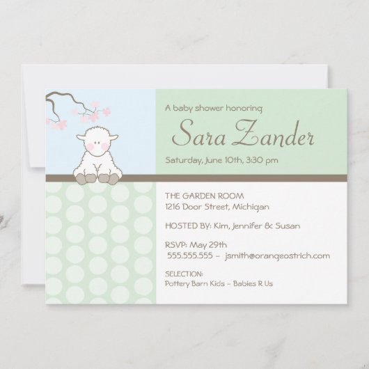 Little Lamb  | Babyschoenen Kaart (Voorkant)