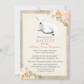 Little Lamb Baptism Bloemen Uitnodiging (Voorkant)