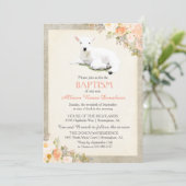 Little Lamb Baptism Bloemen Uitnodiging (Staand voorkant)