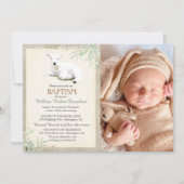 Little Lamb Baptisme Foto uitnodiging (Voorkant)