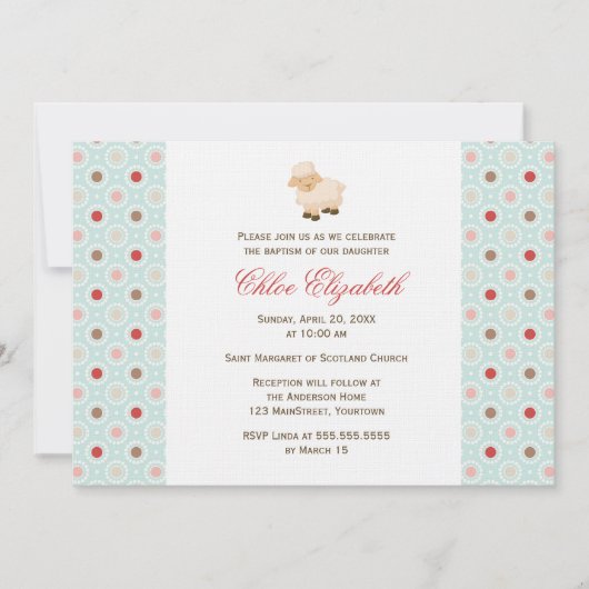 Little Lamb Baptisme Kaart (Voorkant)