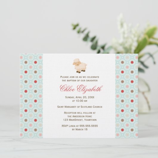 Little Lamb Baptisme Kaart (Staand voorkant)