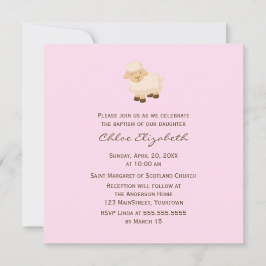 Little Lamb Baptisme Kaart (Voorkant)