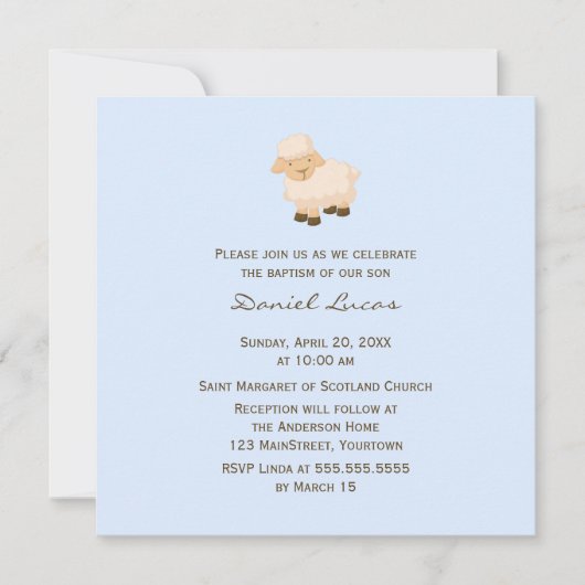 Little Lamb Baptisme Kaart (Voorkant)