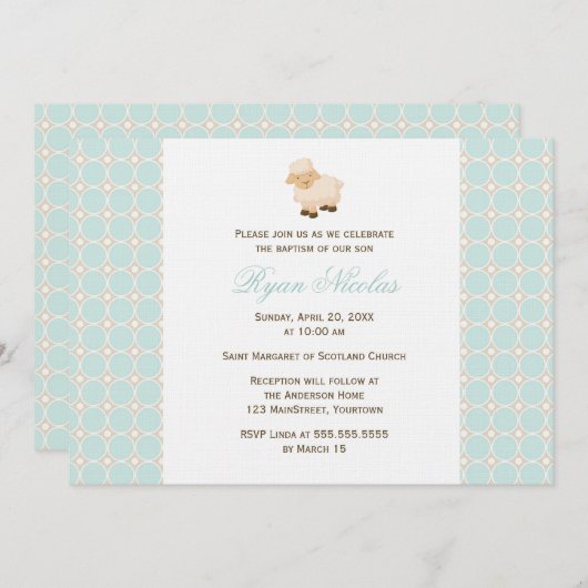 Little Lamb Baptisme Kaart (Voorkant / Achterkant)