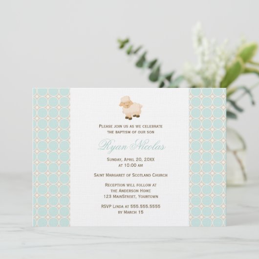 Little Lamb Baptisme Kaart (Staand voorkant)