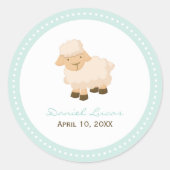 Little Lamb Baptisme Ronde Sticker (Voorkant)