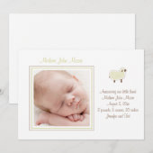 Little Lamb Birth Announement Aankondiging (Voorkant / Achterkant)