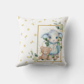 Little Lamb | Blauw Baby shower of kwekerij Decor Kussen (Achterkant)