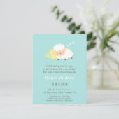 Little Lamb Blue Baby shower Uitnodigingen (Staand voorkant)