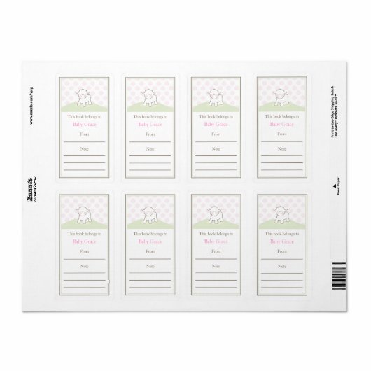 Little Lamb Bookplate Etiket (Full Sheet)