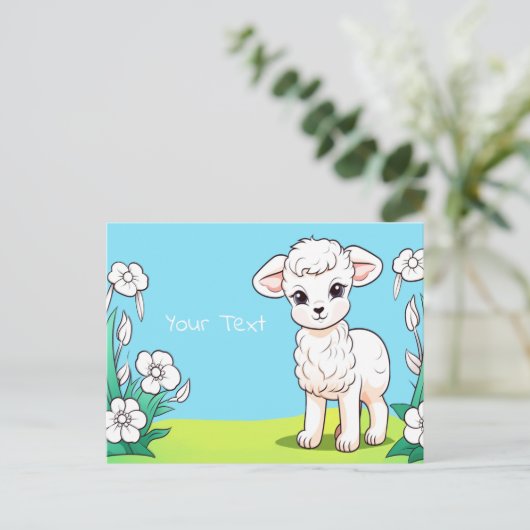 Little Lamb Briefkaart (Staand voorkant)
