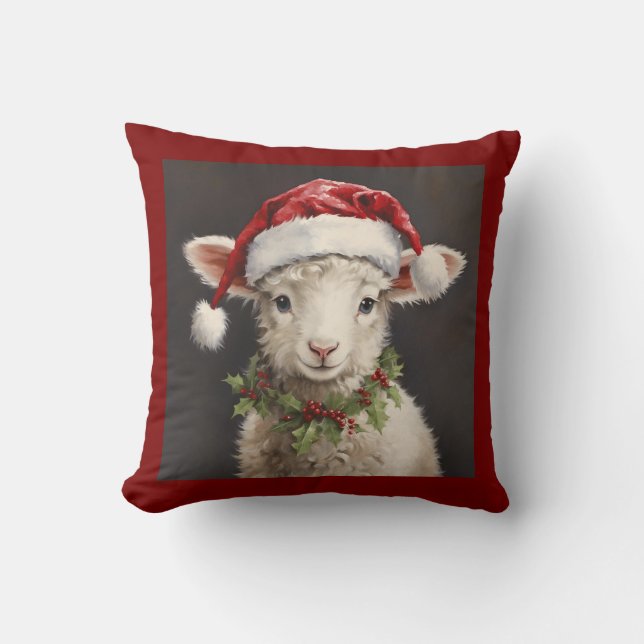 LITTLE LAMB CHRISTMAS PILLOW KUSSEN (Voorkant)