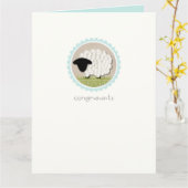 Little Lamb "Congr-a-ts" Wenskaart (XL) Kaart (Gele Bloem)
