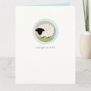Little Lamb "Congr-a-ts" Wenskaart (XL) Kaart