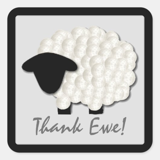 Little Lamb Dank u Stickers (vierkant) (Voorkant)