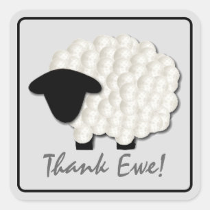 Little Lamb Dank u Stickers (vierkant)