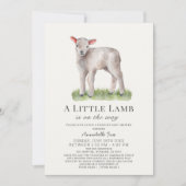 Little Lamb Drive-by Baby shower Invitation Kaart (Voorkant)