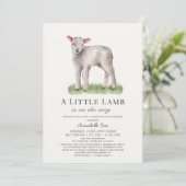 Little Lamb Drive-by Baby shower Invitation Kaart (Staand voorkant)