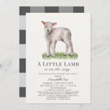 Little Lamb Drive-by Baby shower Invitation