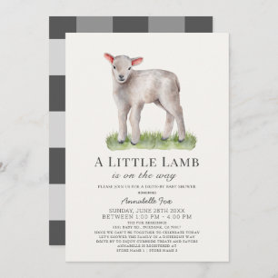 Little Lamb Drive-by Baby shower Invitation Kaart