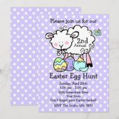Little Lamb Easter Egg Hunt Invitation (pd) Kaart (Voorkant / Achterkant)