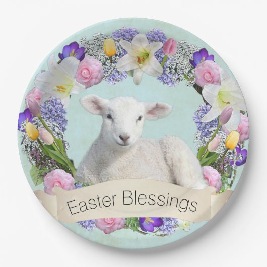 Little Lamb Easter Paper-Bord Papieren Bordje (Voorkant)