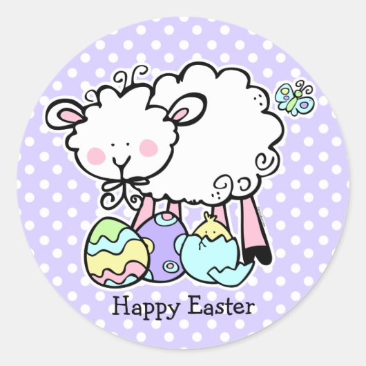 Little Lamb Easter Sticker (Voorkant)