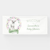 Little Lamb en  Flowers Spring Baby shower Spandoek (Horizontaal)