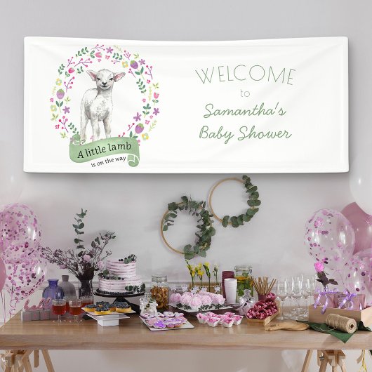 Little Lamb en  Flowers Spring Baby shower Spandoek
