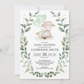 Little Lamb Eucalyptus Greenery Wreath Baby Shower Kaart (Voorkant)