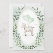 Little Lamb Eucalyptus Greenery Wreath Baby Shower Kaart (Achterkant)