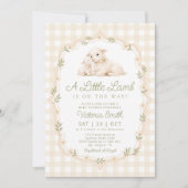 Little Lamb Gender Neutral Baby Shower Kaart (Voorkant)