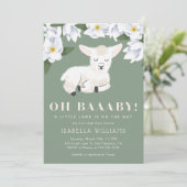 Little Lamb Gender Neutral Baby shower Kaart (Staand voorkant)