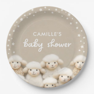 Little Lamb Gender Neutral Baby shower Papieren Bordje
