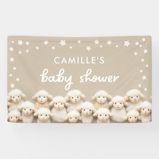 Little Lamb Gender Neutral Baby shower Spandoek (Horizontaal)
