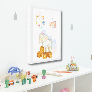 Little Lamb in Nursery 11 x14 inch Canvas Print