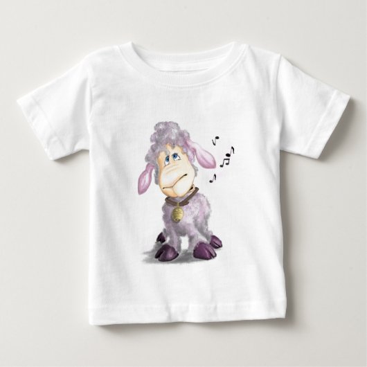 Little Lamb met Bell Funny Baby T-Shirt (Voorkant)