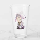 Little Lamb met Bell - Voeg Jouw tekst/Name toe Glas (Achterkant)