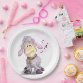Little Lamb met Bell - Voeg Jouw tekst/Name toe Papieren Bordje (Feest)