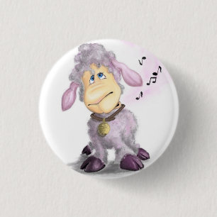 Little Lamb met Bell - Voeg Jouw tekst/Name toe Ronde Button 3,2 Cm