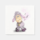 Little Lamb met Bell - Voeg Jouw tekst/Name toe Servet (Voorkant)