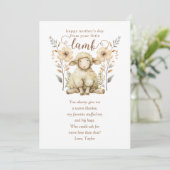 Little Lamb Moederdag Nieuwe Moeder Kaart (Staand voorkant)