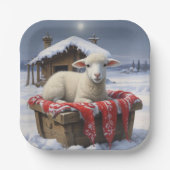 Little Lamb Moonlight Papieren Bordje (Voorkant)