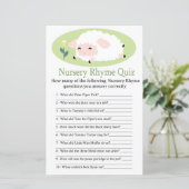 Little lamb Nursery Rhyme Quiz baby shower game (Staand voorkant)